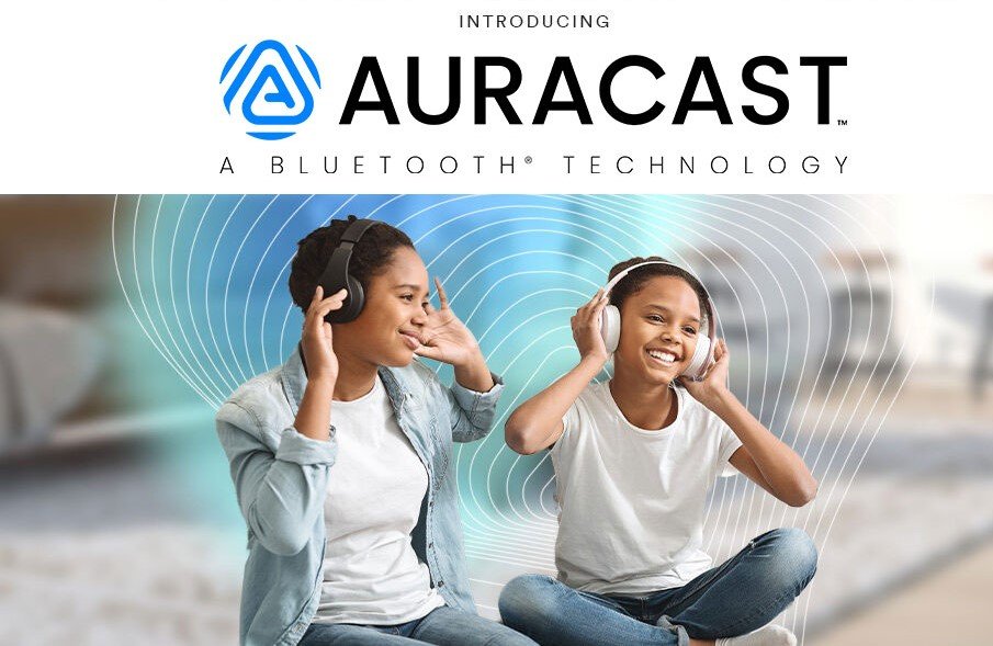 kids enjoying cartoons via auracast bluetooth technology